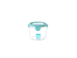 Recipiente Hermético de Armazenamento para Alimentos Cozinha 600ml Azul Transparente Pp Seguro
