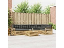 Vidaxl Conjunto De Sofás Para Exterior 6 Unid. Branco E Antracite
