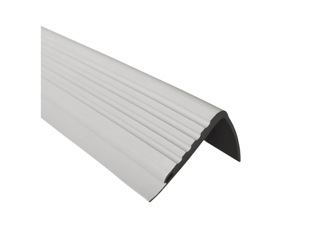 Perfil De Borda De Escada Quest Pvc 48x42 Mm, Antiderrapante, Cinzento, 150 Cm