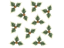 Pack de 10 Frutas Douradas e Folhas Artificiais para Natal com Ceres e Guirlandas LAXISCREED