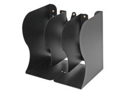 Soporte De Livros Metálico Retrátil Simples Preto Com Bordas Arredondadas Aço Inoxidável Design Delgado Para Escritório