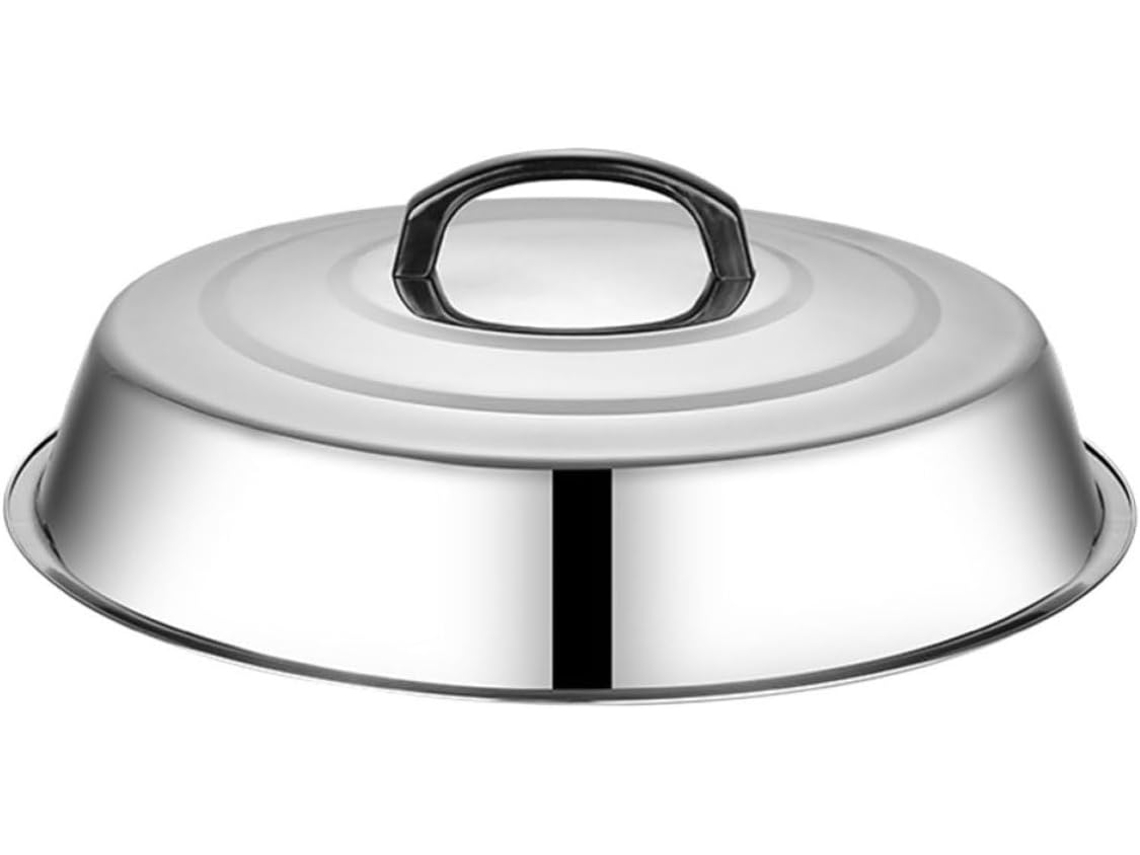 Grelha Redonda de Aço Inoxidável com Controle de Ventilação, 34 Cm, para Churrascos Ao Ar Livre e Varandas. Acessório CHABERLU