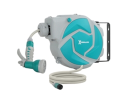 Mangueira Retrátil Na Montada Parede Com Carretel De 10+1 M Com Retorno Automático De Enrolamento E Bico De 7 Funções Que Gira 180°-go