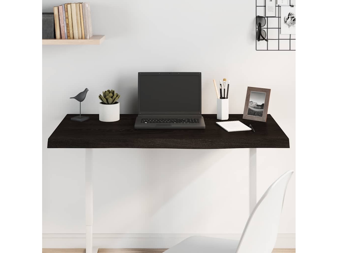 Vidaxl Tampo De Mesa 100x60x2 Cm Carvalho Tratado Castanho-escuro