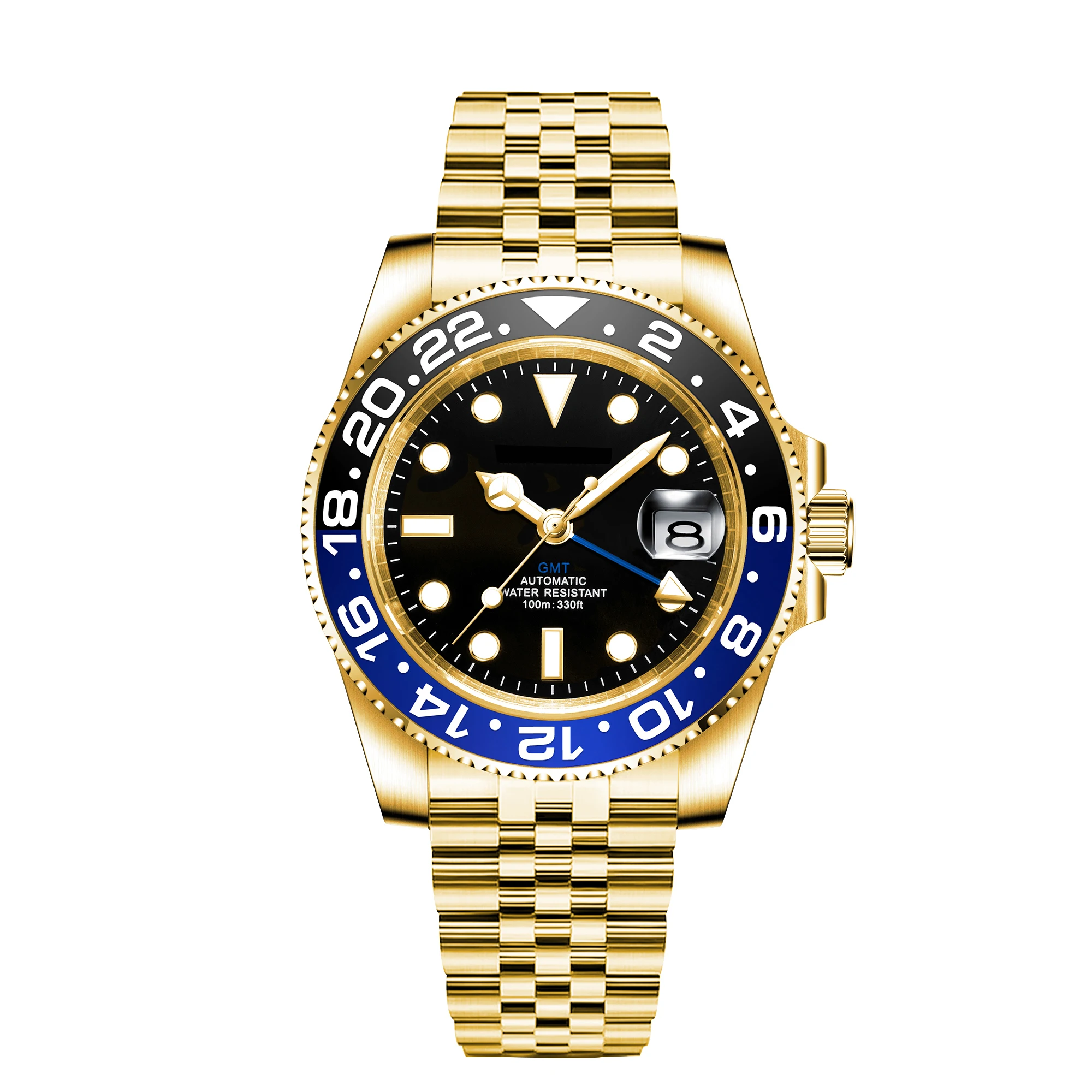 Relógio Masculino Automático Mecânico De 40 Mm (preto E Azul), Cristal De Safira.