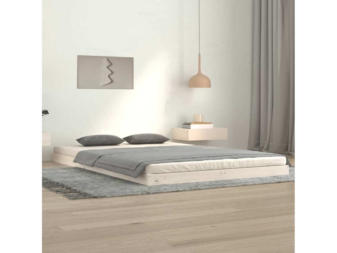 Vidaxl Estrutura de Cama 120x200 Cm Madeira de Pinho Maciça Branco2