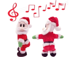 o Pai Natal Canta e Dança, Até Faz uma Interação com Movimentos de Quadril um Brinquedo de Pelúcia Elétrico Que, Educativo, Divertido STELASPLEN