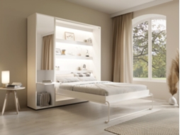 Cama Embutida Rapili VENTE-UNIQUE.PT Branco 160 X 200 Cm - Com Colchão - Com Estrado