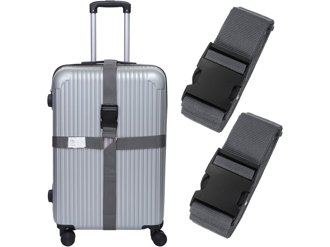 Conjunto De 2 Cintas Bagagem Cruzadas Quarkzman Com Fivela Liberação Rápida, Porta Cartões De Identificação Nome, Cintas