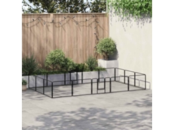 Vidaxl Parque 16 Painéis Aço 60x80 Cm Preto