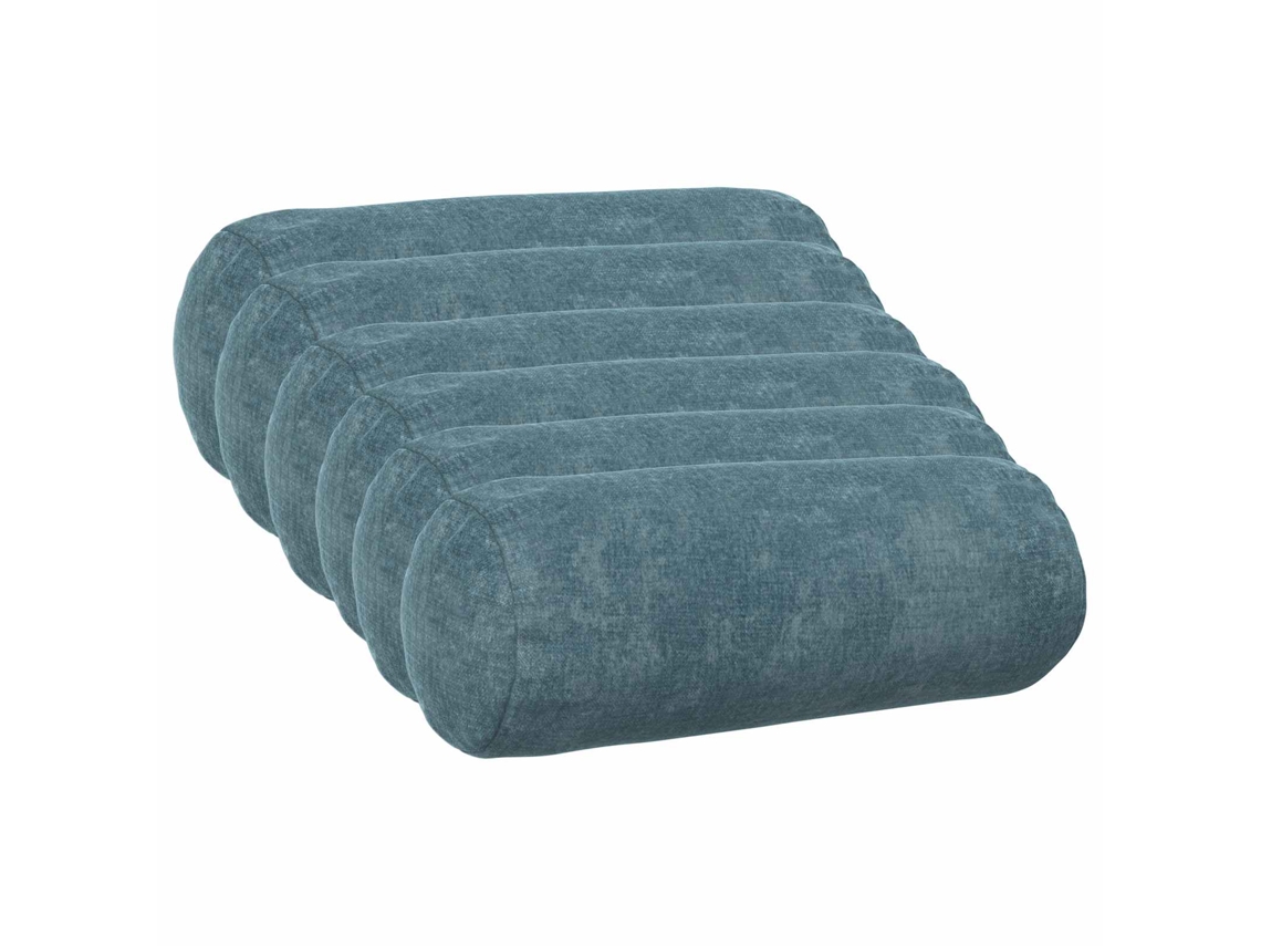 Vidaxl Almofada Almofada 6 Unidades. Tecido Chenille Azul Heerlen Ø 15 X 40 Cm