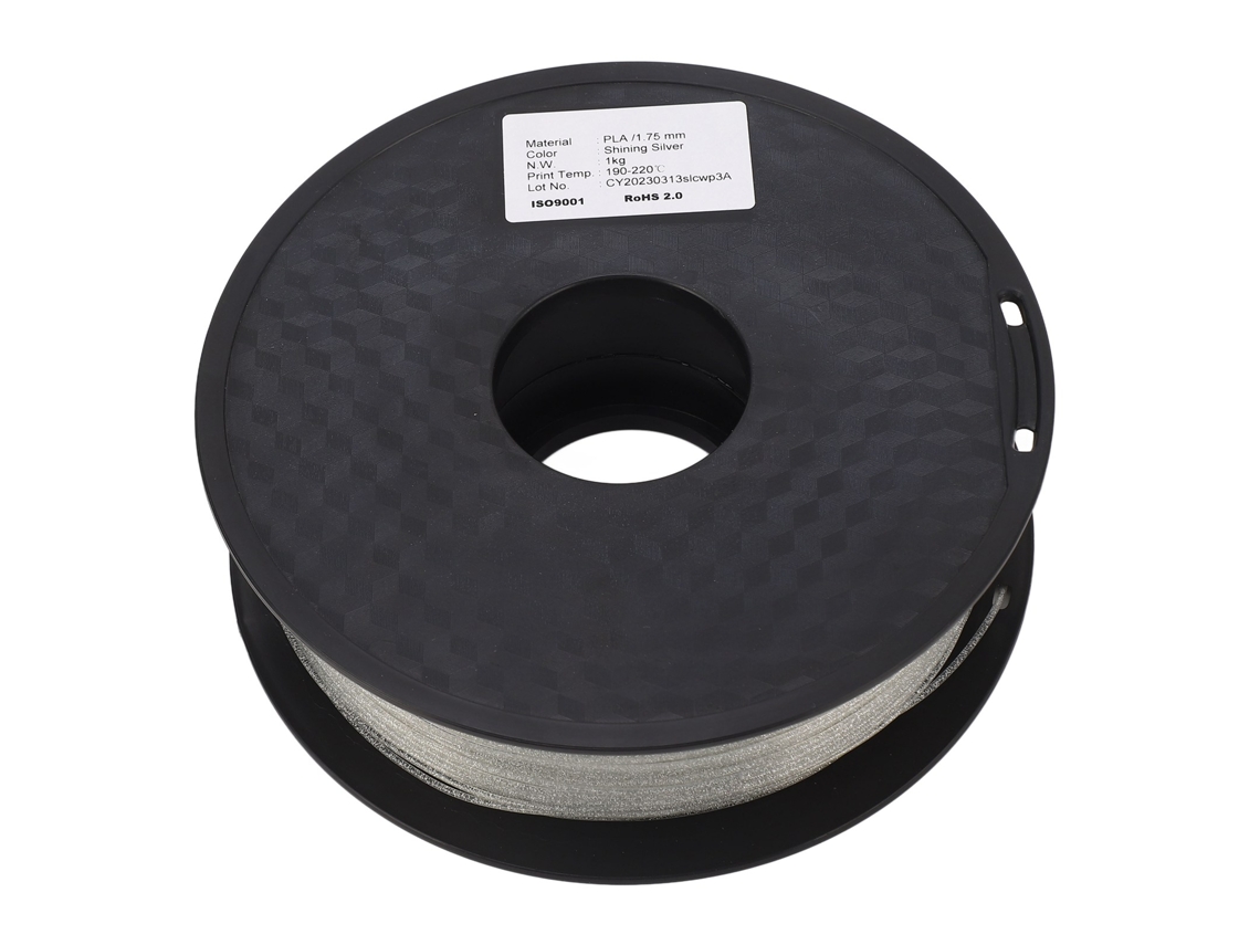 Filamento Pla Brilhante Prateado Para Impressora 3d 1.75mm Suave E Resistente Consumível