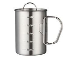 Copo de Camping Inox 500ml com Tampa e Escala