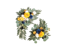 Placa de boas-vindas para casamentos sinal direcional arranjo de flores artificiais LAXISCREED
