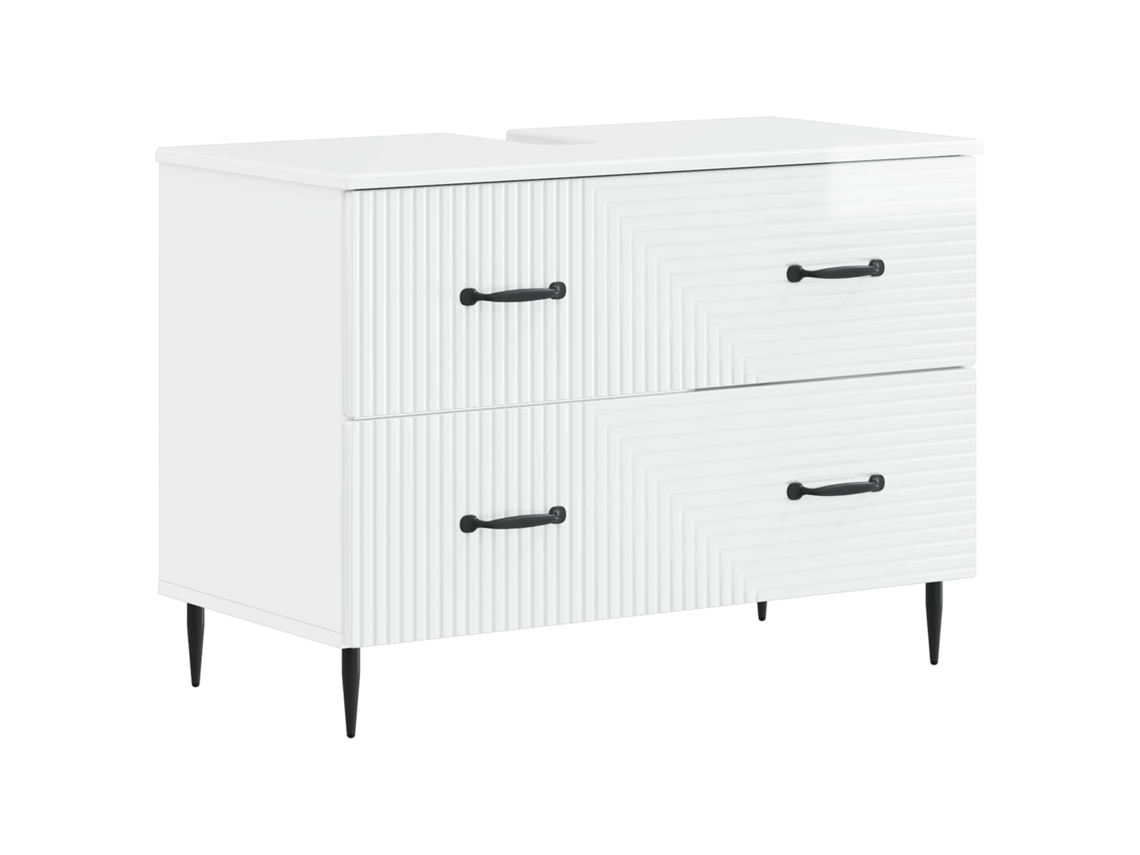 Vidaxl Armário Para Pia De Banheiro Haarlem Branco Brilhante
