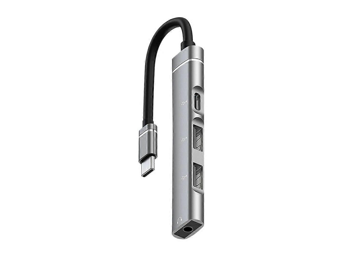 Hub De Carregamento Rápido Pd Com Conector De Áudio Plug And Play Para Mouse, Teclado E Tablet Tipo C, Hub Usb 2.0 Com 3 Portas Brilvibera