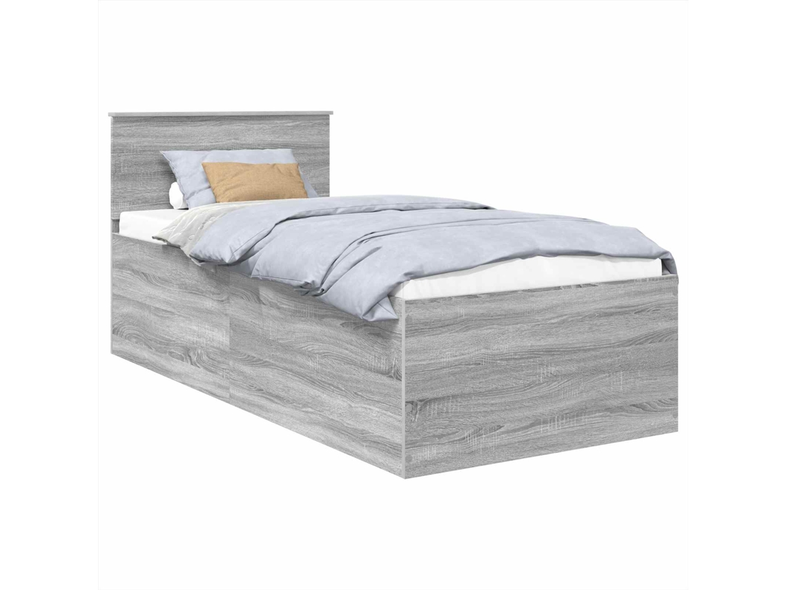 Estrutura de Cama com Cabeceira Carvalho Marrom 80x200cm MAISON EXCLUSIVE