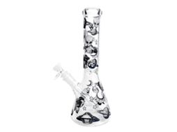 Vaso de vidro iluminado com caveira branca LAXISCREED