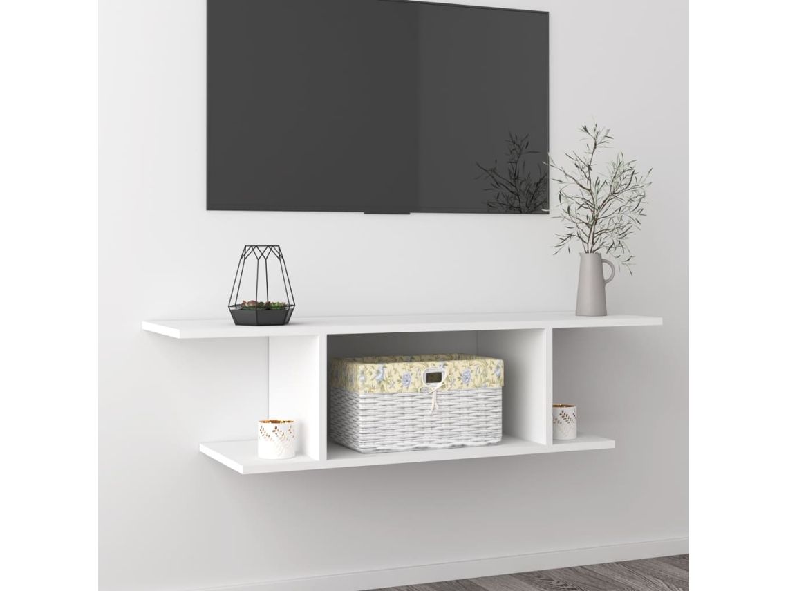 Vidaxl Armário De Parede Para Tv 103x30x26,5 Cm Branco