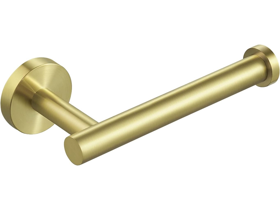 Porta papel Higiênico AQUAFORGE em Aço Inoxidável Dourado Escovado, para Parede