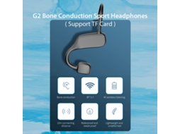 Novo G2 Bone Conduction True Wireless Stereo Headset Bt5.1 Fones De Ouvido Esportivos Com Suporte Para Cartão Tf/à Prova Dágua E Suor/bateria De 120
