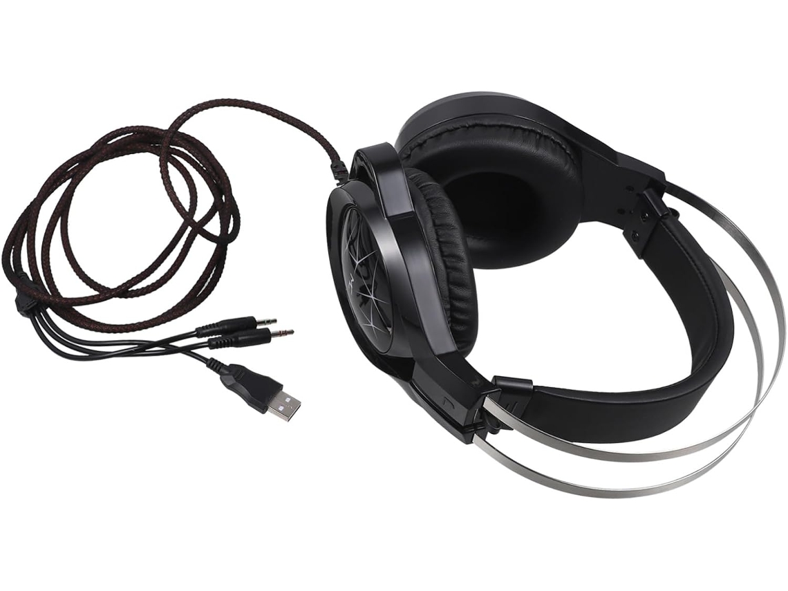 Fones De Gamer Com Fio, Luzes Em 7 Toque Na Pele E Para Jogar. Metal