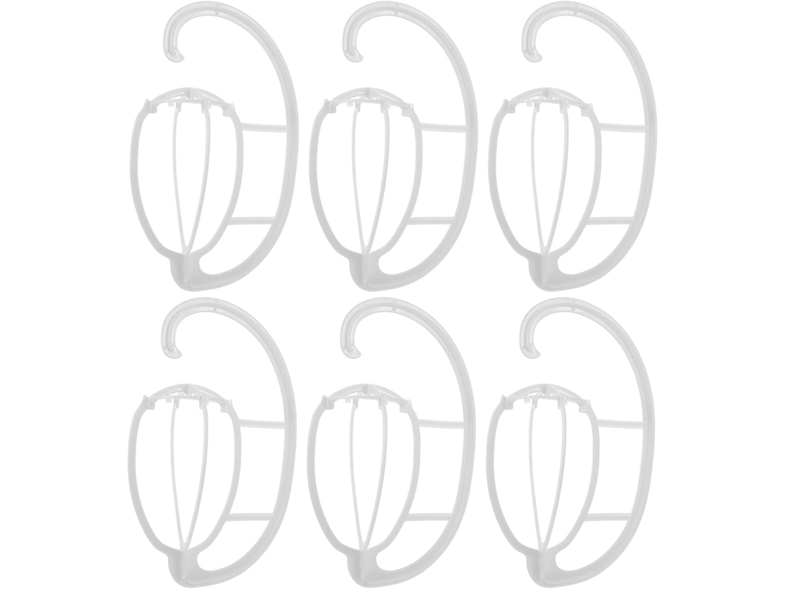 Conjunto De 6 Suportes De Plástico Branco Para Pendurar Apliques De Cabelo, Solução De Armazenamento.