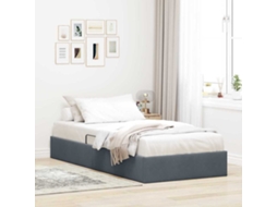 Vidaxl Cama Com Armazenamento Cinzento-escuro 100 X 190 Cm Veludo