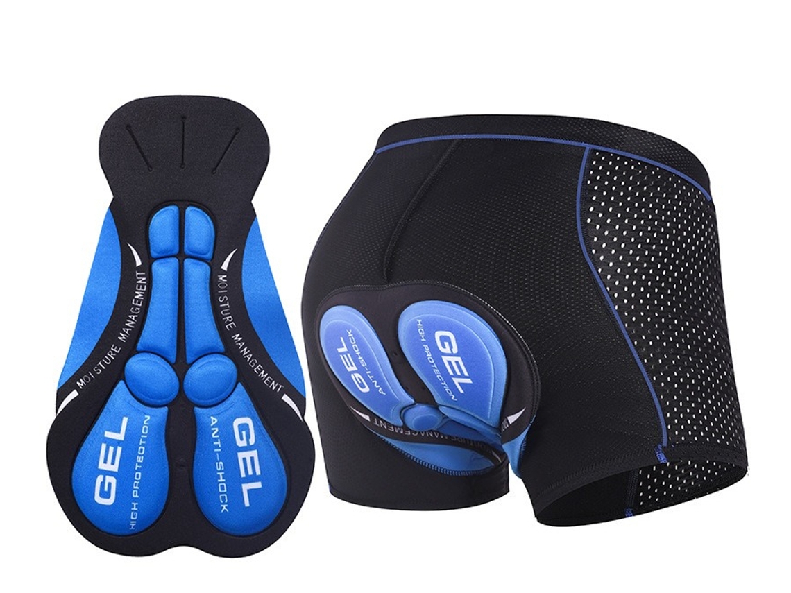 Cueca de ciclismo masculina com assento acolchoado 5D azul SIURN
