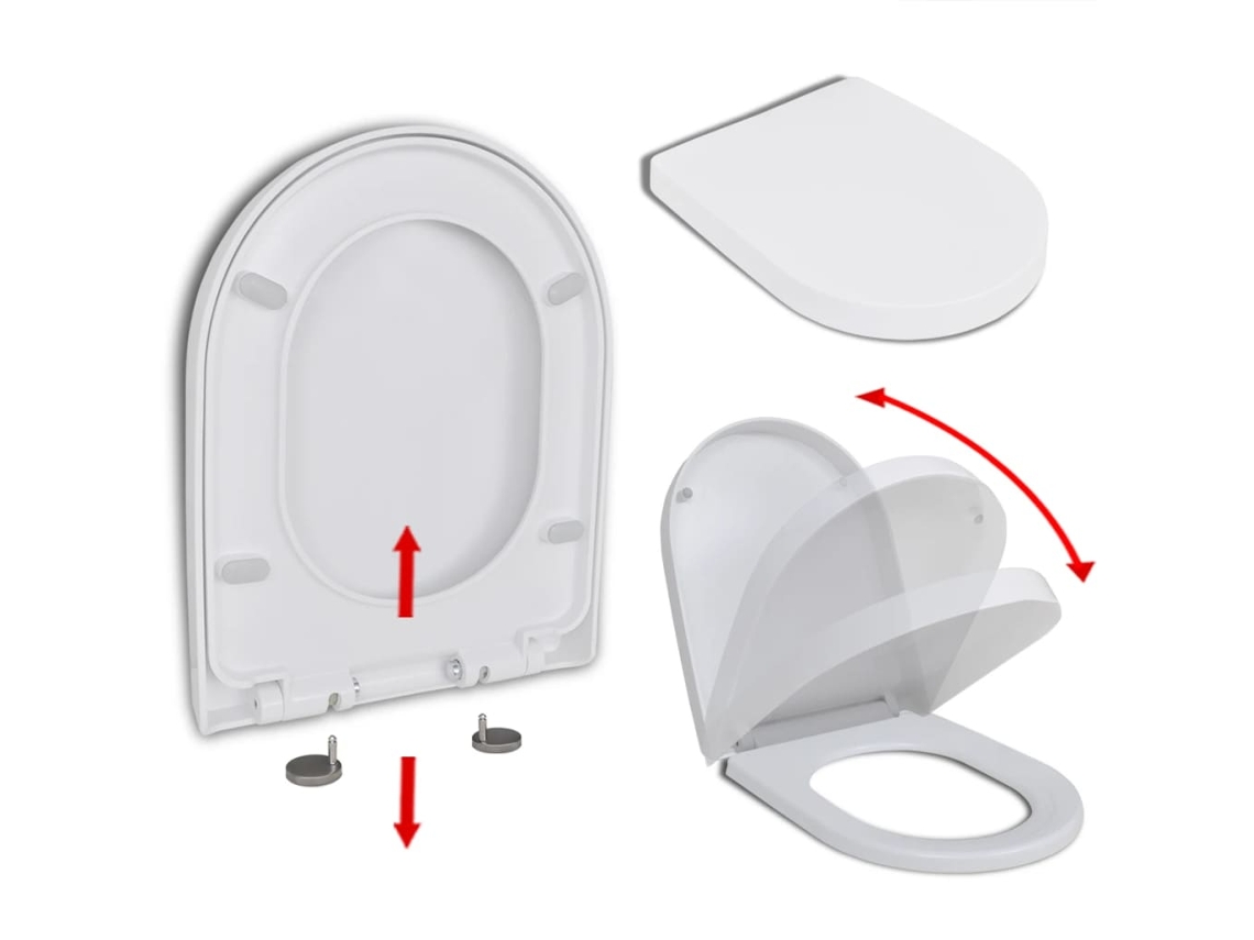 Toilet Seat, Toilet Seats Vidaxl Branco Plástico (46 X 36 Cm(60 - 200 Mm))