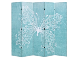 Vidaxl Biombo Dobrável Com Estampa De Borboleta Azul 200x170 Cm