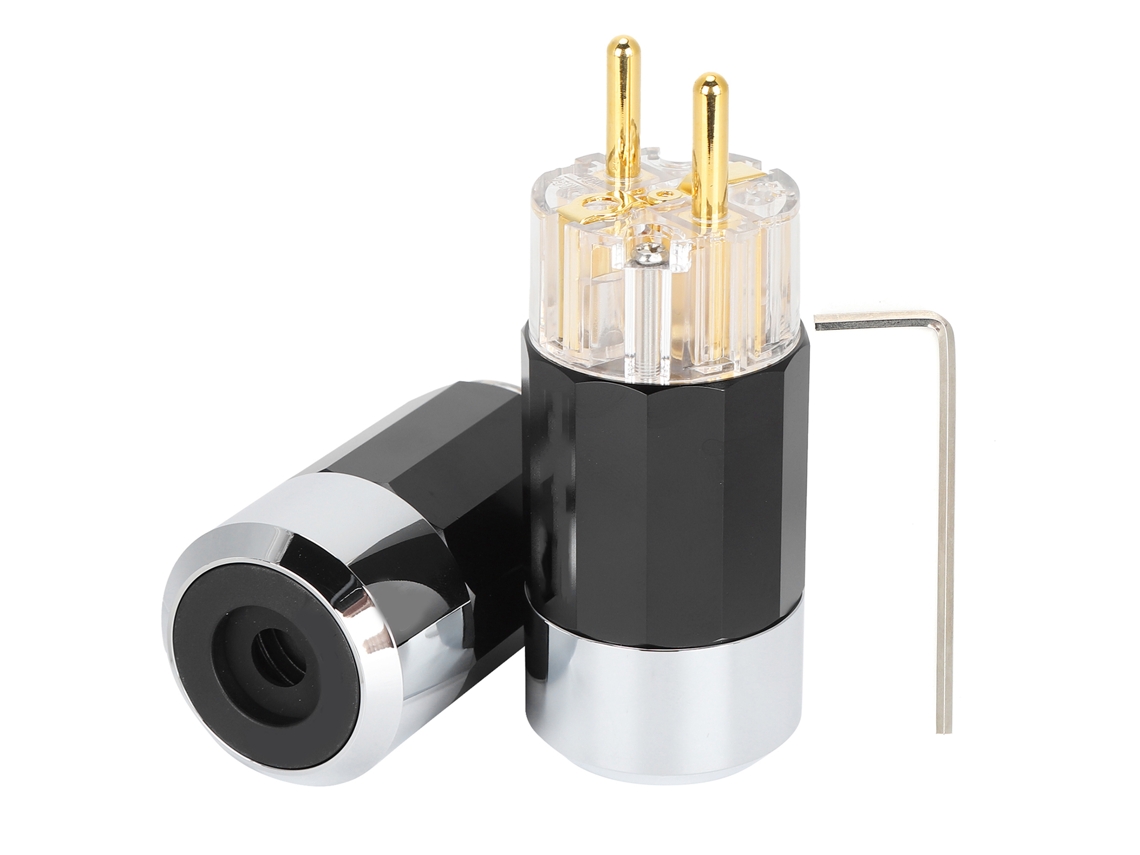 Conector De Energia Hifi Cobre Puro Platina Ouro 24k