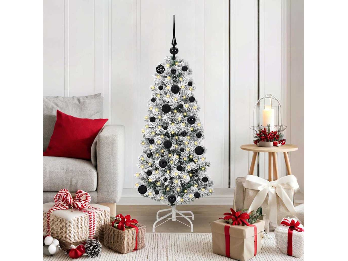 Vidaxl Árvore De Natal Articulada Artificial Verde E Branco 120 Cm