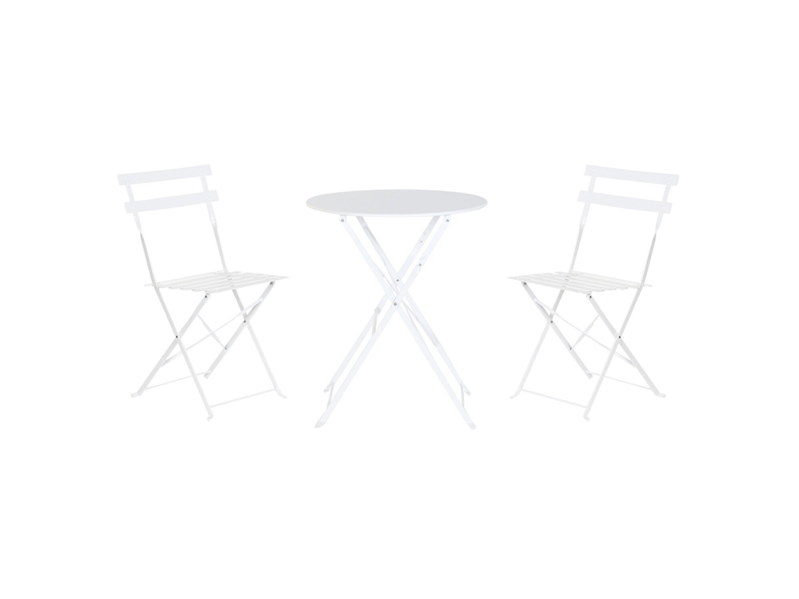 Conjunto de 3 Mesas de Metal Branco 60x60x71cm ALEXANDRA HOUSE LIVING