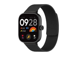 Bracelete Para Redmi Watch 6 / 5 / 4 - Silicone Macio Magnético - Textura De Lichia Preta