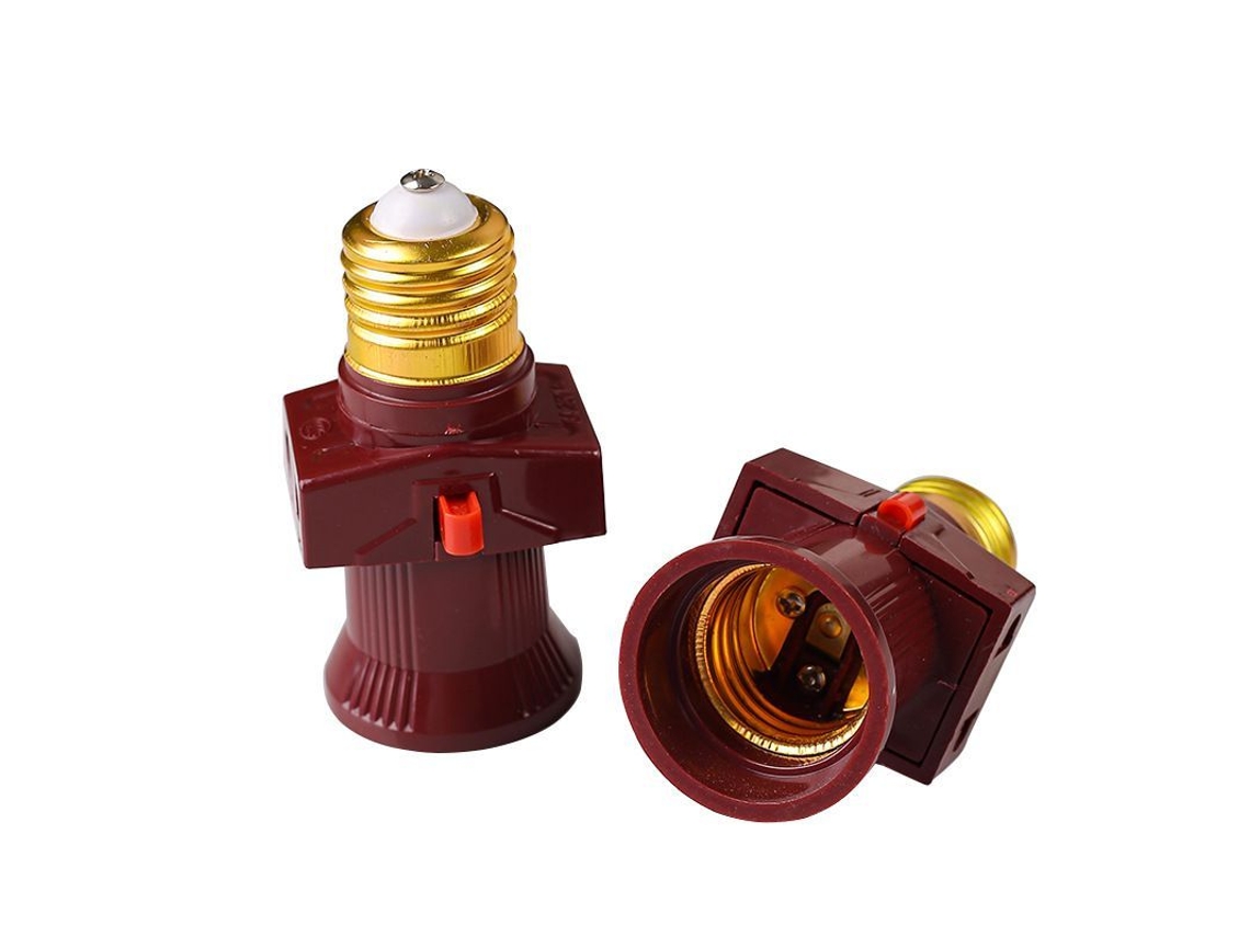 Conjunto de 2 Tomadas E27 com Interruptor 6A 250V Nova Line