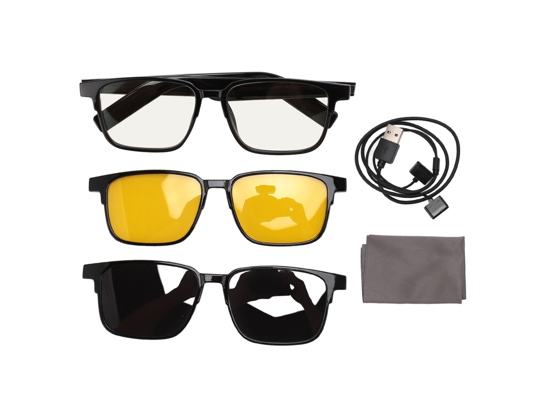 Gafas de sol con lentes inteligentes, resistentes al agua ip5, auriculares abiertos, micrófonos duales, control por voz, bluetooth 5.3 | S/MARCA