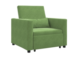 Conjunto 1 Sofá Conversível Vidaxl Verde Veludo (90 X 165 X 87 Cm)