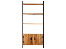 Estante Para Livros Armário De Livros De 4 Prateleiras 80x30x180 Cm Madeira Acácia Maciça Wsd304359 Lovely Home