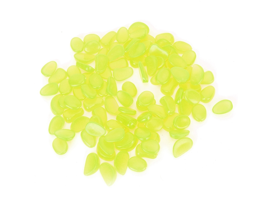 100 Pedras Luminosas Decorativas Para Jardim E Aquário Verde