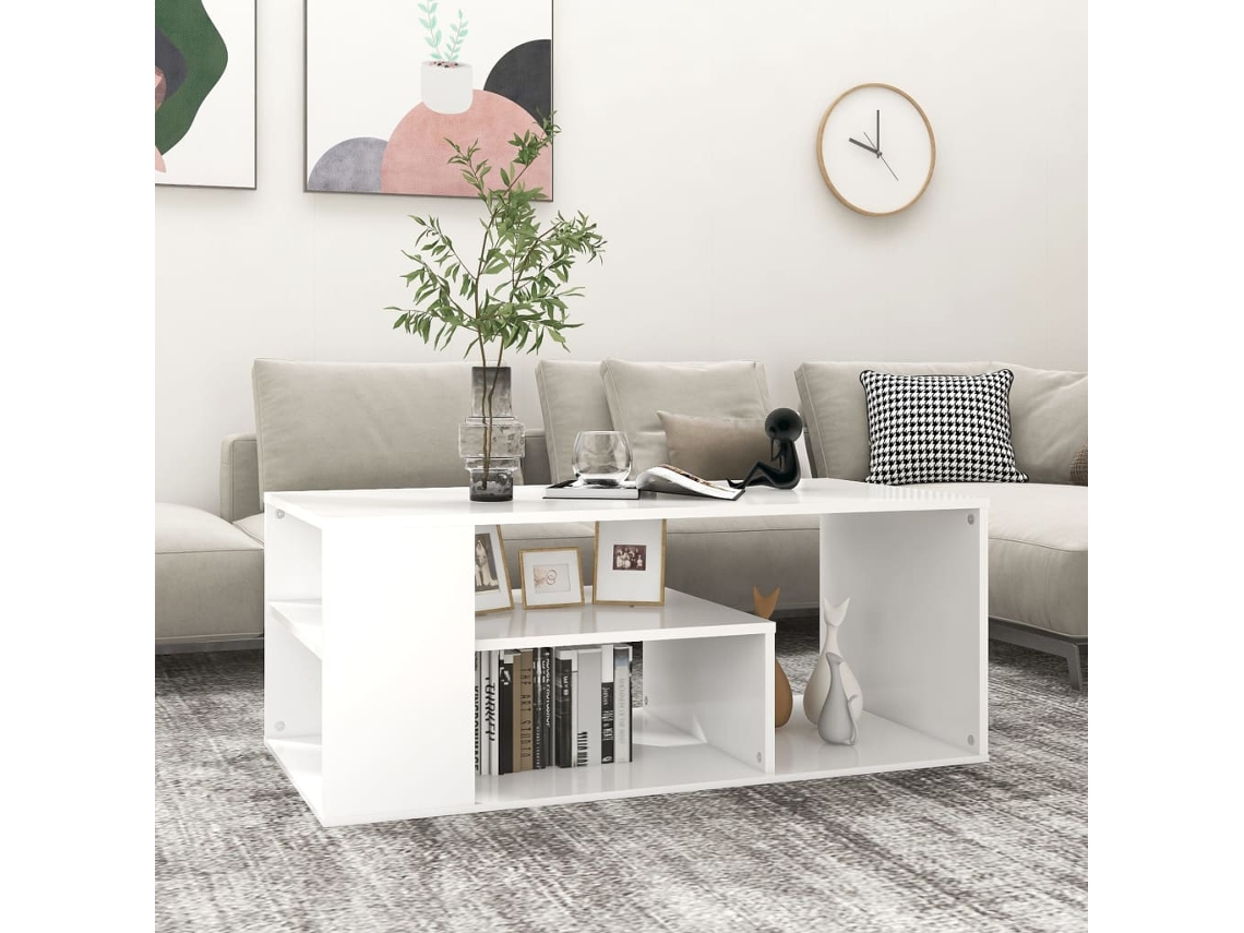Vidaxl Mesa De Centro 100x50x40 Cm Derivados De Madeira Branco
