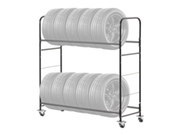 Prateleira de Armazenamento Pneus com Rodas, Reboque Transporte para Garagem, Aço Resistente, Altura Ajustável, Capacidade Até 12 Padrão, 1585 X 570
