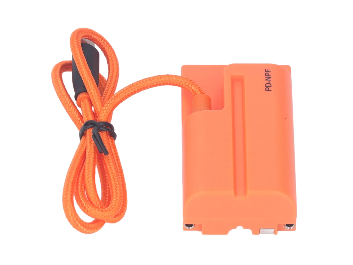 Bateria falsa tipo C para adaptador de energia NP F550 F570 F970 para luzes de preenchimento de monitores de câmera
