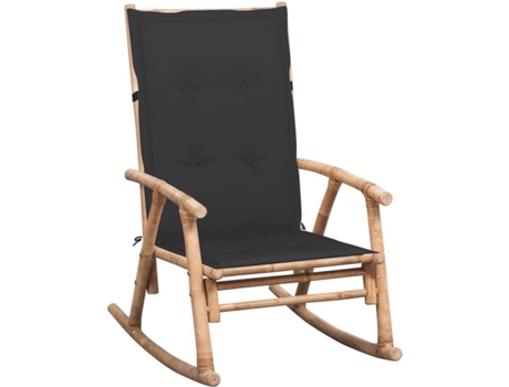 Cadeira de baloiço com almofadão bambu