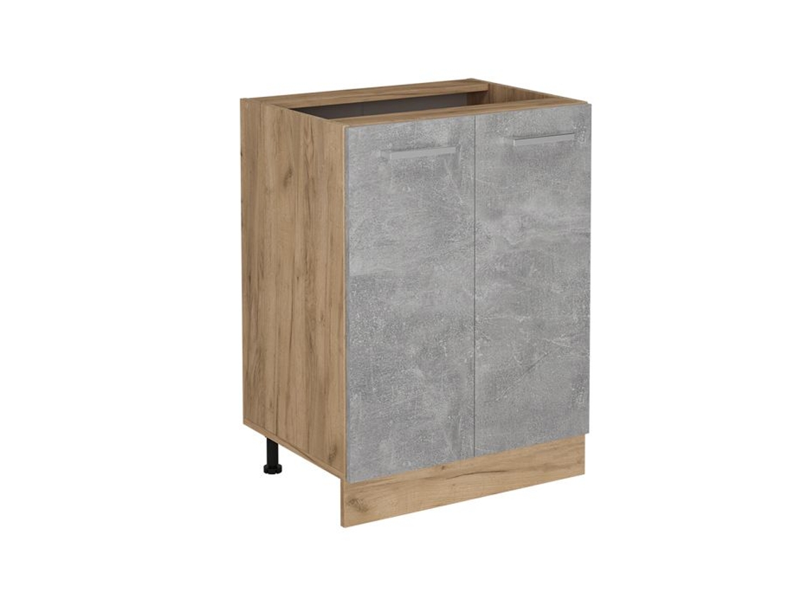 Móvel inferior de cozinha R-Line, 60cm sem PT, Betão, Carvalho de força dourado VICCO
