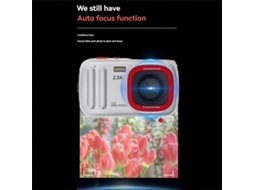 Câmera Digital De 72 Mp, Câmera Compacta De Apontar E Disparar 2.5k, Zoom De 16x, Câmera Com Foco Automático E Mp3 Para Crianças, Vermelha Brilvibera