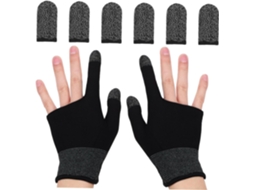 Luvas Femininas Para Smartphone Com Tela Sensível Ao Toque, Dedeiras Para Jogos, 1 Conjunto Em Nylon Preto E Grafeno