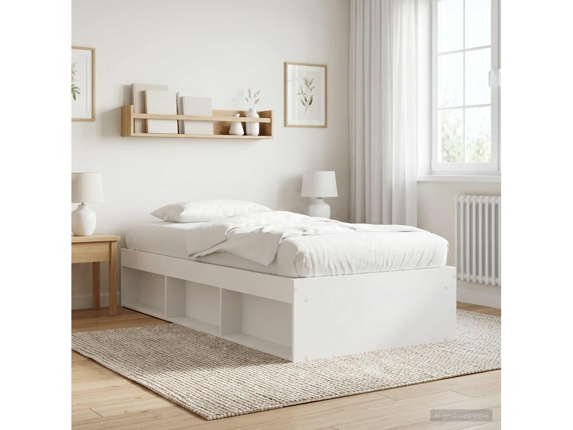 Vidaxl Estrutura De Cama Com Armazenamento Branco 80 X 200 Cm