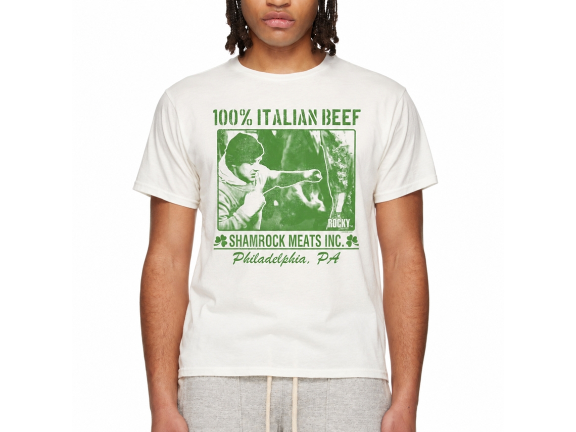 Rockinstone Rocky Movie Italian Beef White Adult T-shirt Size:xxl