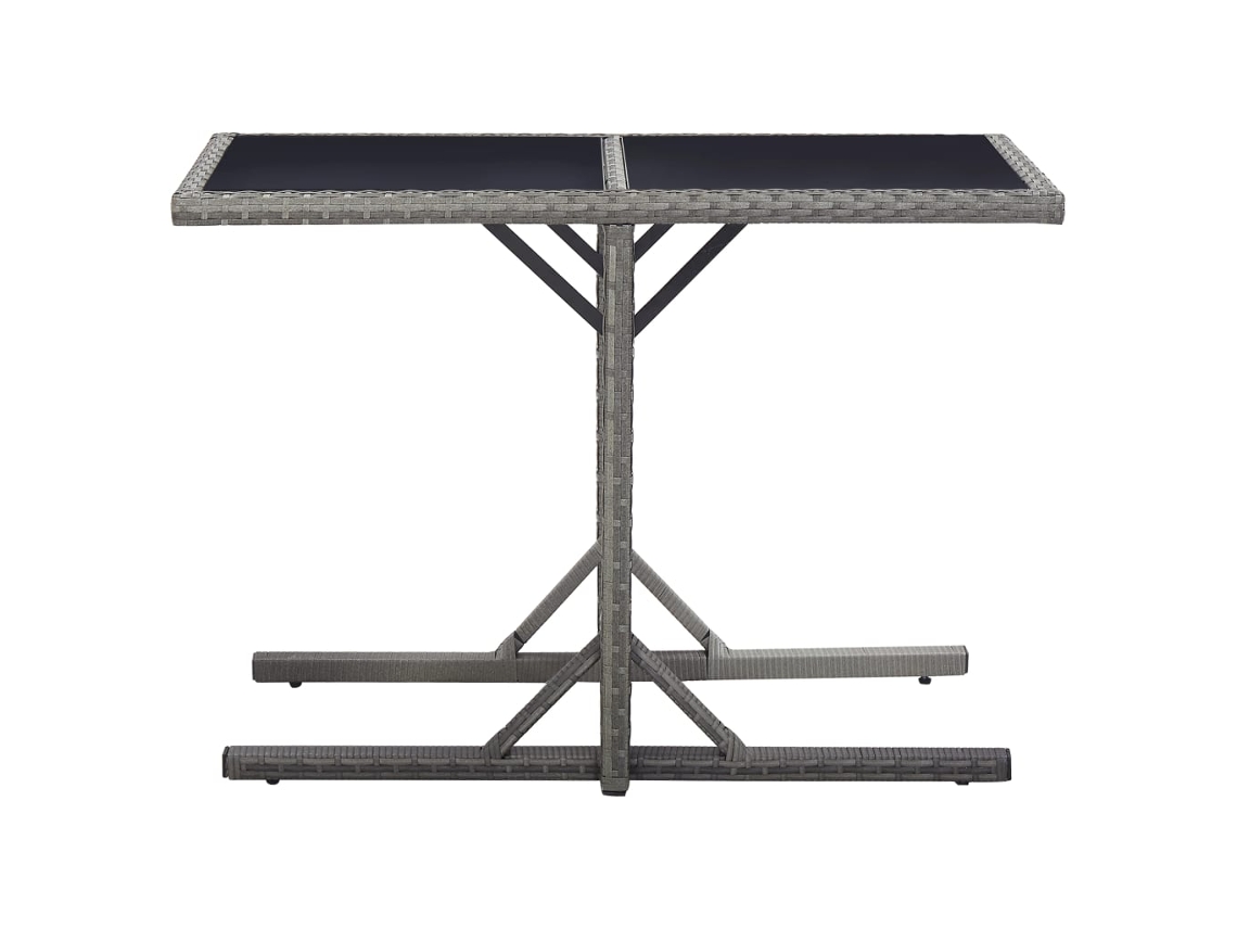 Maison Exclusive - Mesa De Jardim 110x53x72 Cm Vidro E Vime Pe Antracite